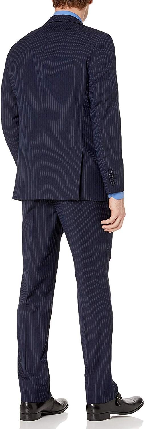 Adam Baker Men's Modern Fit 100% Wool Two-Piece Notch Lapel Suit