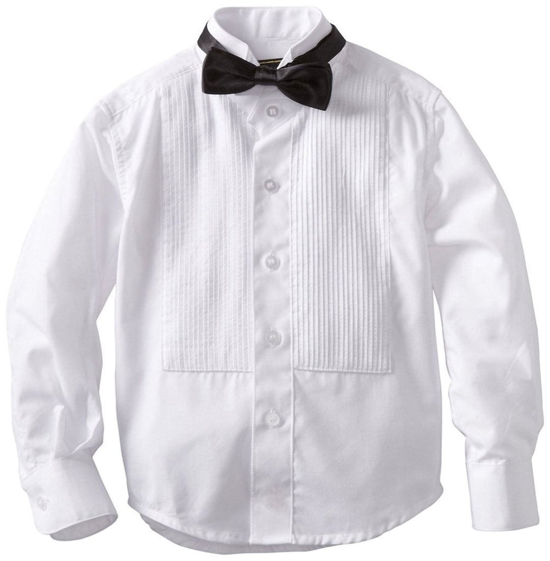 American Exchange Boy's 1-20 Long Sleeve Wing Tip Tuxedo Shirt with Bowtie