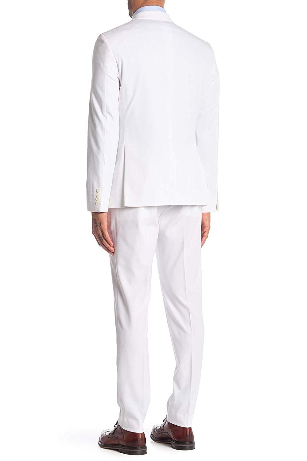 Adam Baker Men's Slim Fit Single Breasted Notch Lapel 2-Piece Suit Set - Colors