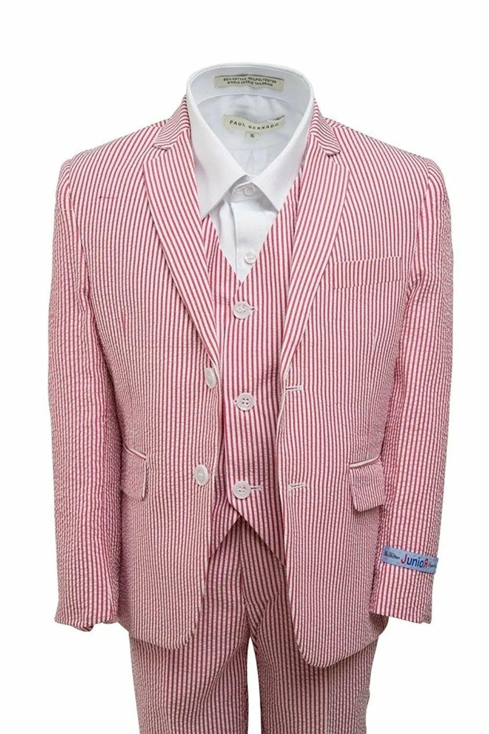 ART HOFFMAN BOY'S REGULAR FIT 3-PIECE STRIPED LINEN SUIT SET - CLEARANCE, FINAL SALE!