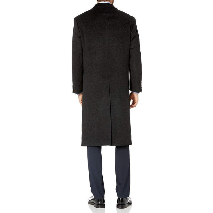 Men's Single Breasted Wool Cashmere Full Length Topcoat
