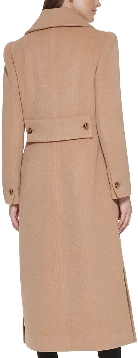 Kenneth Cole New York Womenâ€™s Double-Breasted Wool-Blend Full Length Peacoat