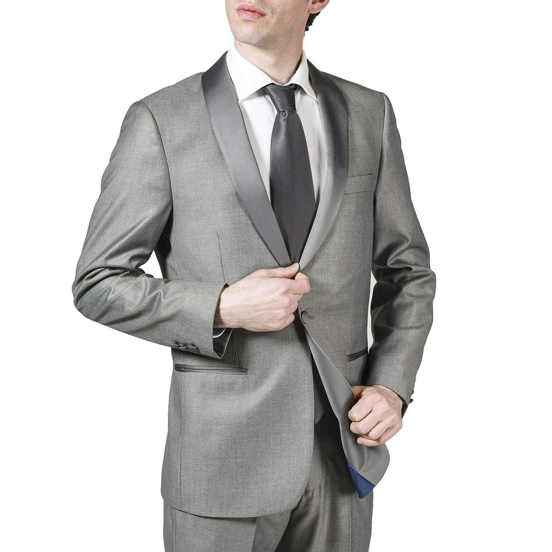 London Fog Men's Peak Lapel & Shawl Collar Regular Fit Two Piece Tuxedo Suit - CLEARANCE - FINAL SALE