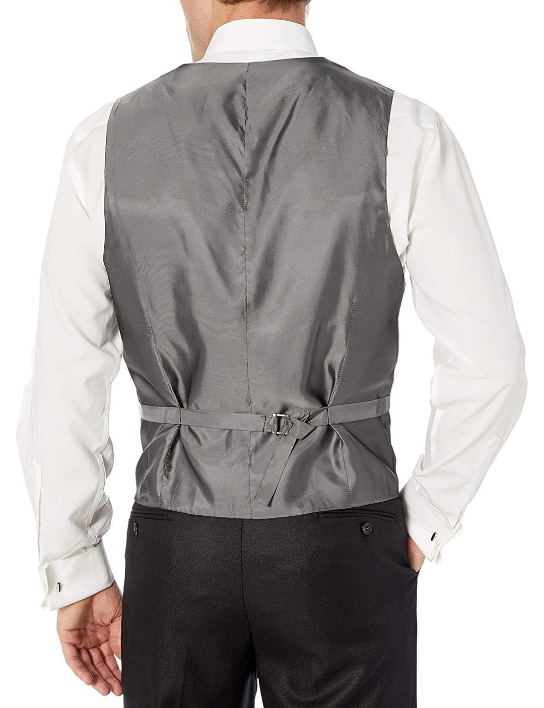 Adam Baker Men's Modern Fit 3-Piece (Jacket, Vets, Trousers) Peak Lapel Linen Feel Suit Set - CLEARANCE