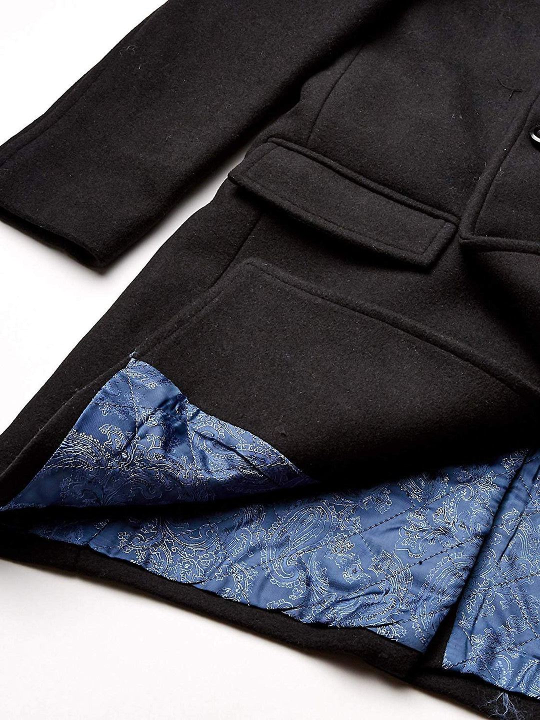 Isaac Mizrahi Boy's 2-20 Velvet Collar Quilt Lined Wool Blend Peacoat