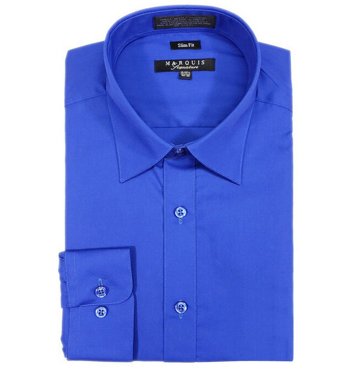 Marquis Men's Basic Slim Fit Dress Shirt