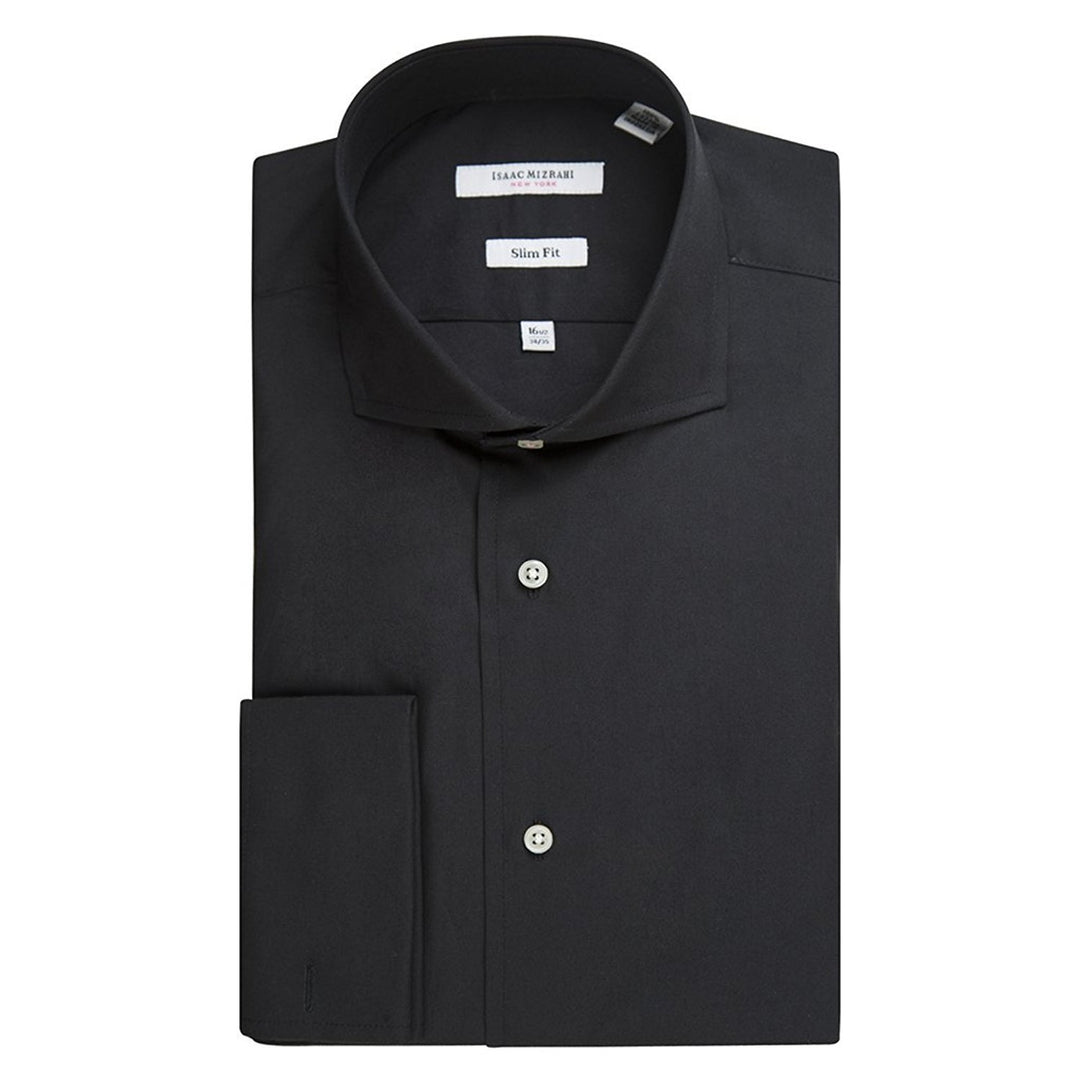 Isaac Mizrahi Men's Slim Fit Spread Collar French Cuff Cotton Solid Dr Adam Baker Isaac Mizrahi Men's Slim Fit Spread Collar French Cuff Cotton Solid Dr Adam Baker