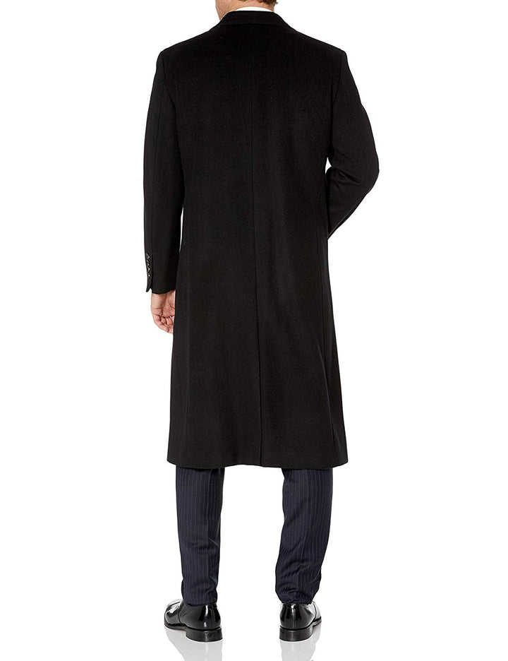 Adam Baker Men's Overcoat Single Breasted Luxury Wool/Cashmere Full Length Topcoat