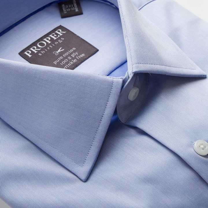 Proper Men's Regular Fit Wrinkle Free Solid Cotton Dress Shirt - Available in Colors