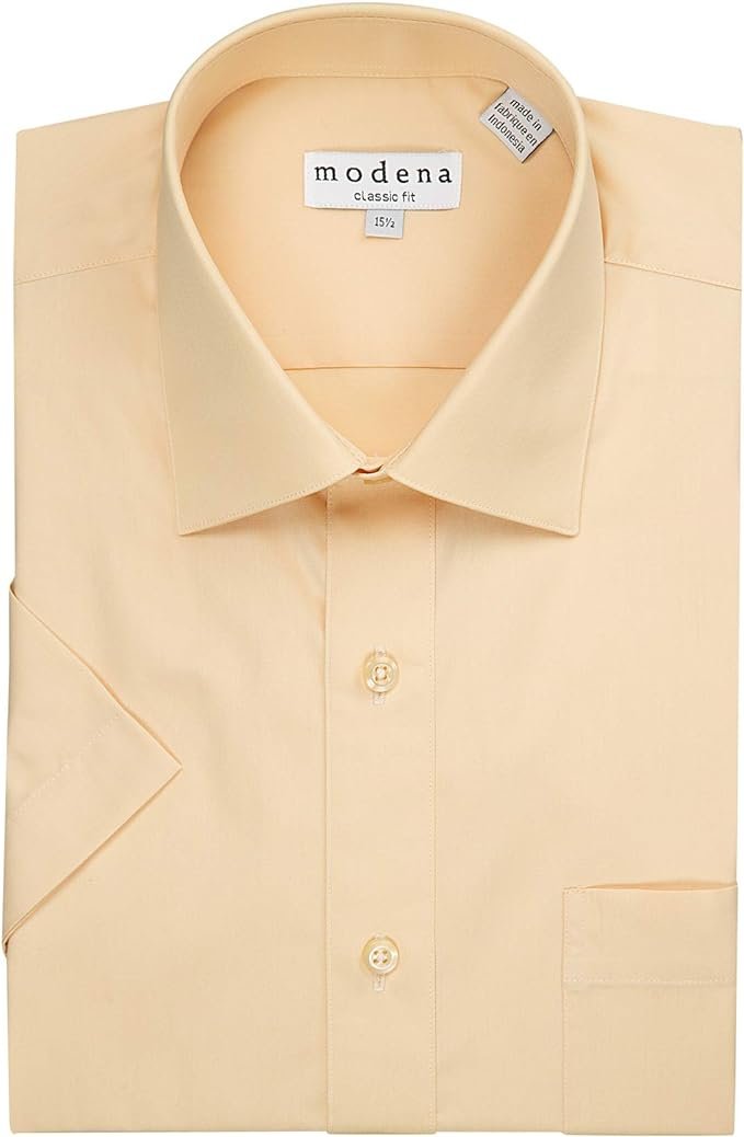 Modena Men's Short Sleeve Solid Dress Shirt - Including Big & Tall - CLEARANCE - FINAL SALE