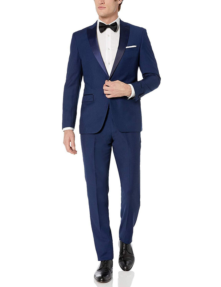 Adam Baker Men's 2-Piece Slim Fit Peak Lapel Formal Tuxedo Suit Set
