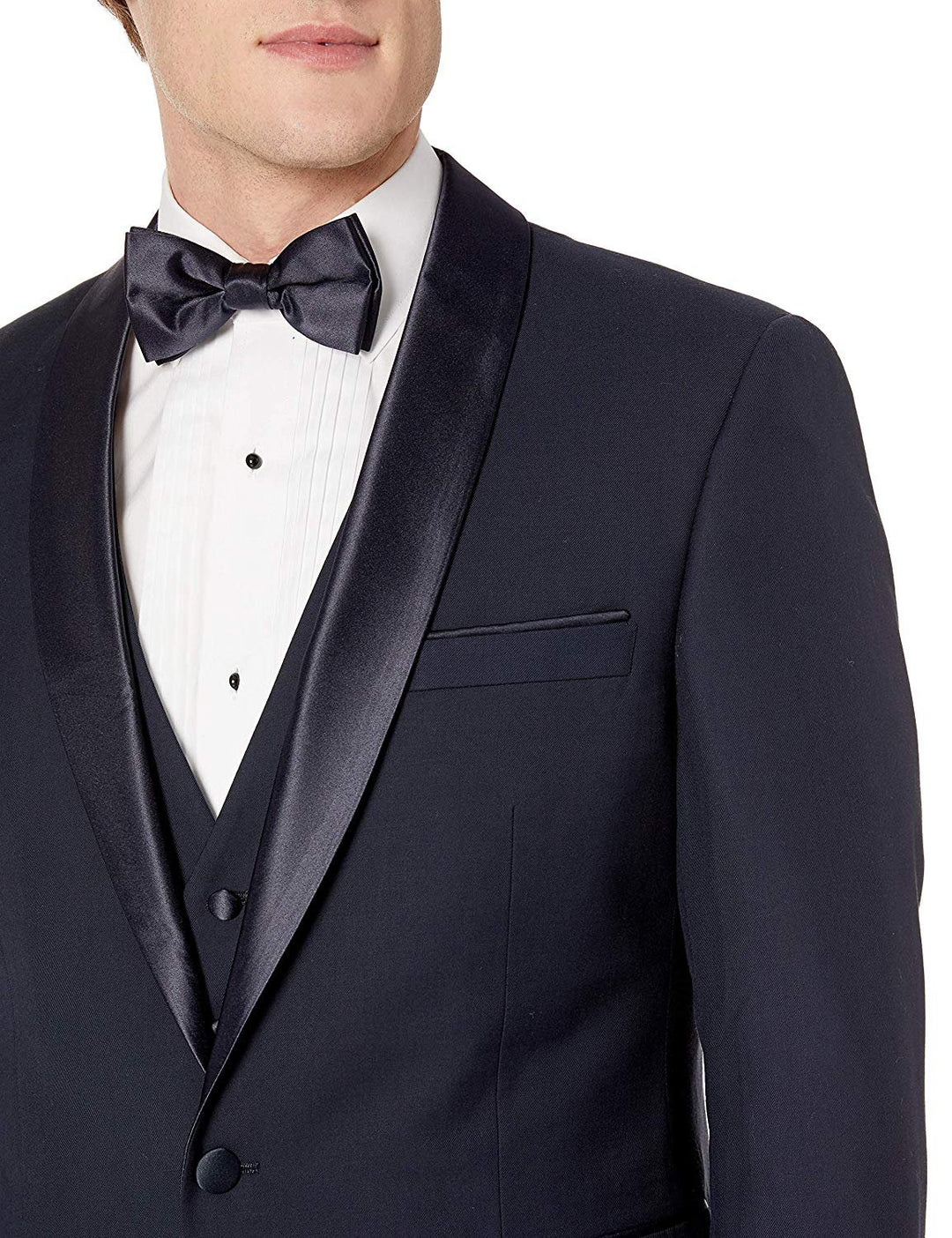 Adam Baker Men's 100% Wool Modern Fit Single Breasted Three Piece Shawl Collar Tuxedo - Colors