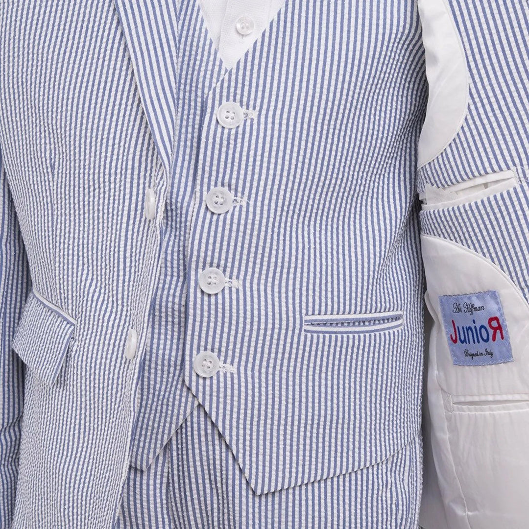 ART HOFFMAN BOY'S REGULAR FIT 3-PIECE STRIPED LINEN SUIT SET - CLEARANCE, FINAL SALE!