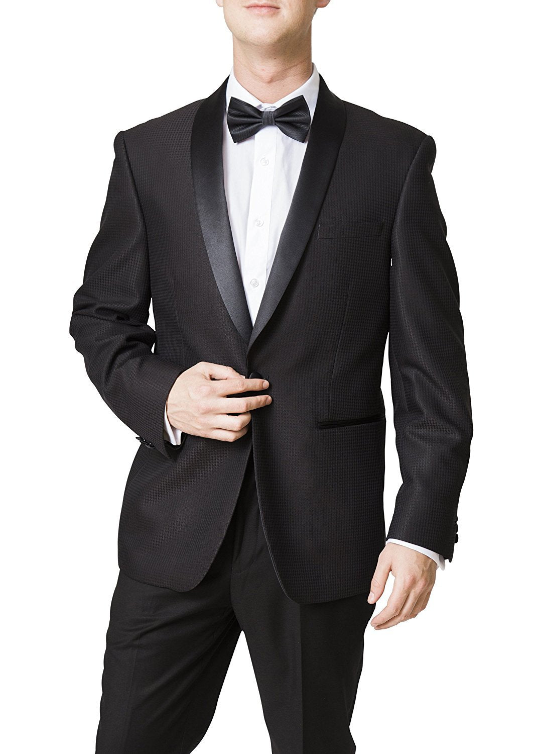 Caravelli Men's Formal Regular Fit Diamond Design Shawl Collar Tuxedo Suit Set
