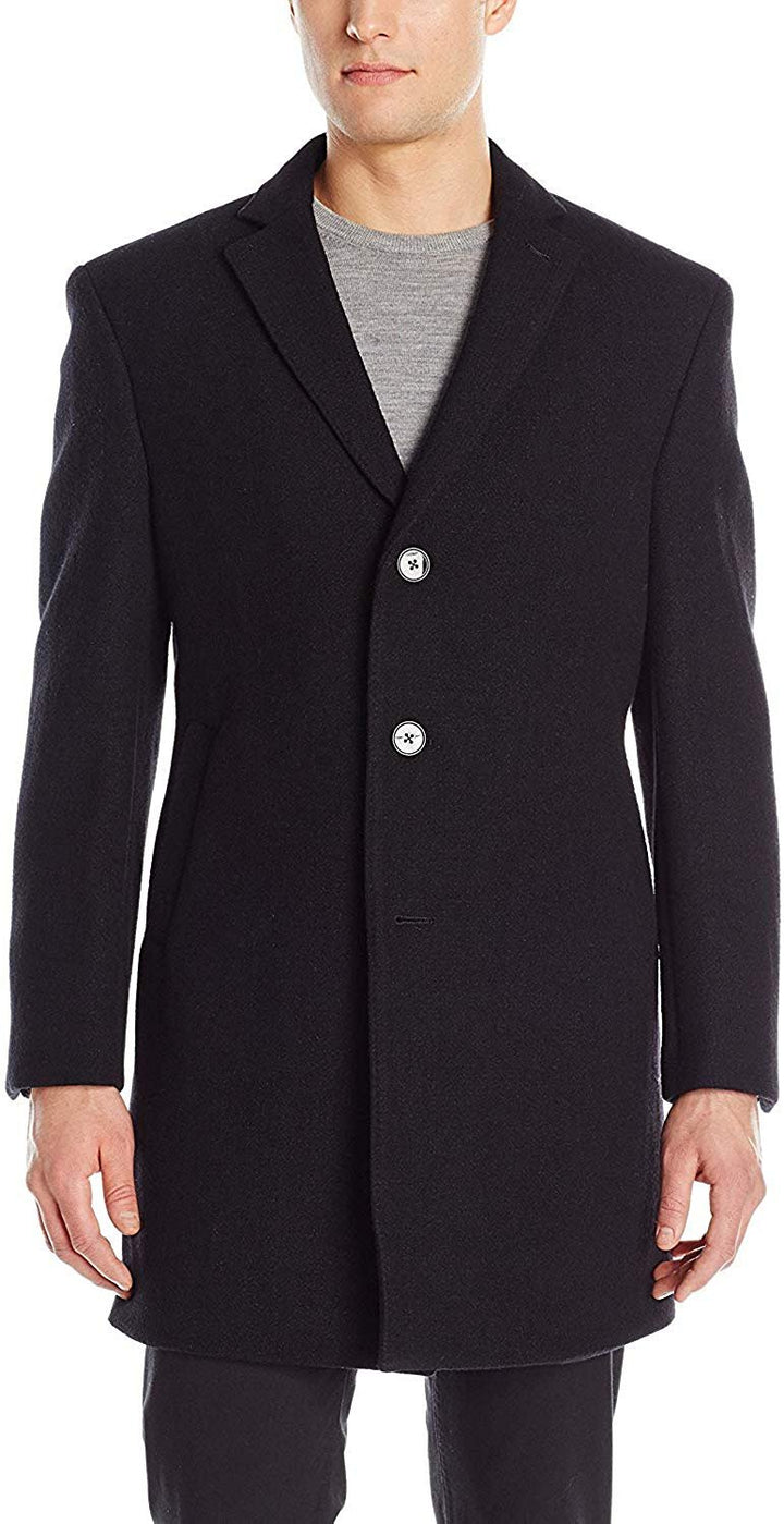 Michael Kors Men's Twill Fabric Slim-Fit Overcoat