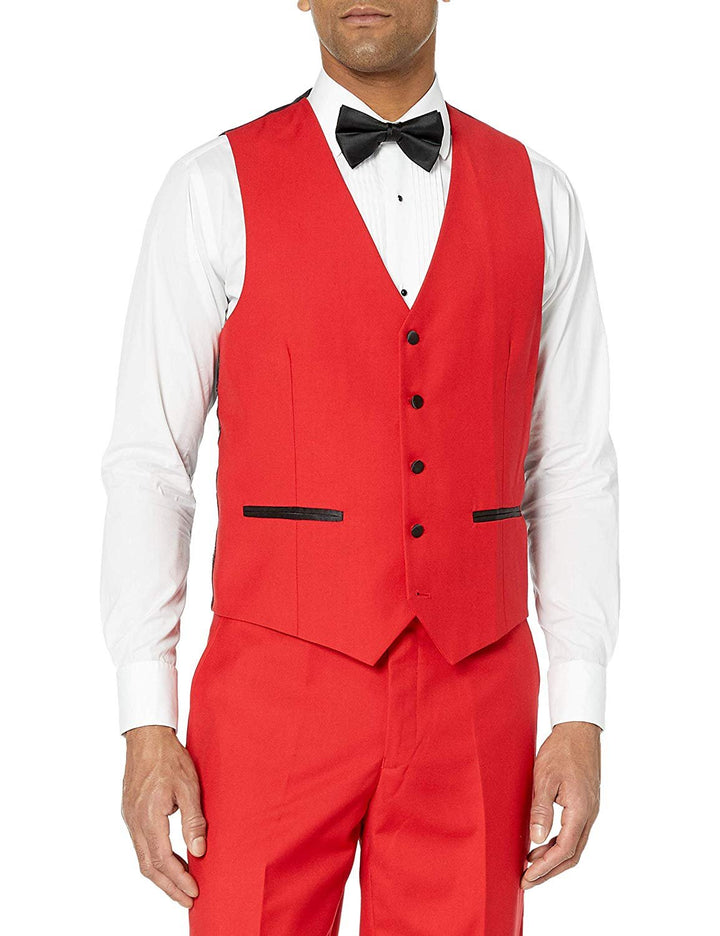 Adam Baker Men's 100% Wool Modern Fit Single Breasted Three Piece Shawl Collar Tuxedo - Colors