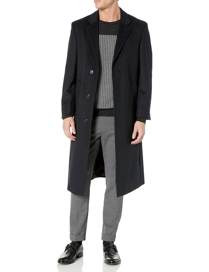 Adam Baker Men's Single Breasted Luxury Wool Full Length Topcoat - Available in Colors