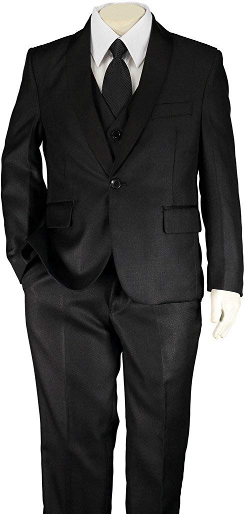 Art Hoffman Boy’s Shawl Collar 5 Piece Sateen Formal Tuxedo Suit Set - CLEARANCE, FINAL SALE!