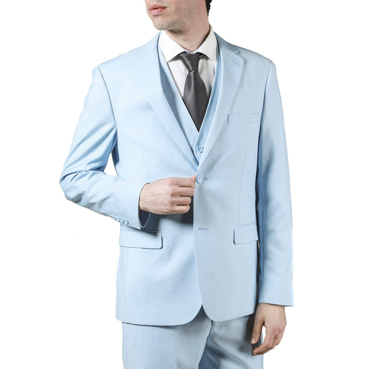 Adam Baker Men's 3-Piece Single Breasted Slim Fit 2-Button Vested Dress Suit Set & Tuxedo Suit Set - Colors