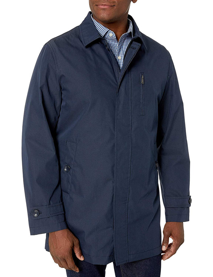 Adam Baker Men's Single-Breasted Classic Fit Water Repellent Lightweight Raincoat