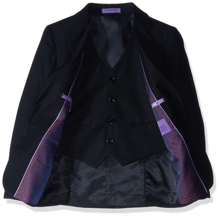 Jodano Boy's Formal 3 Piece (Jacket Vest Pants) Natural Stretch Slim Fit Dress Suit Set - Colors