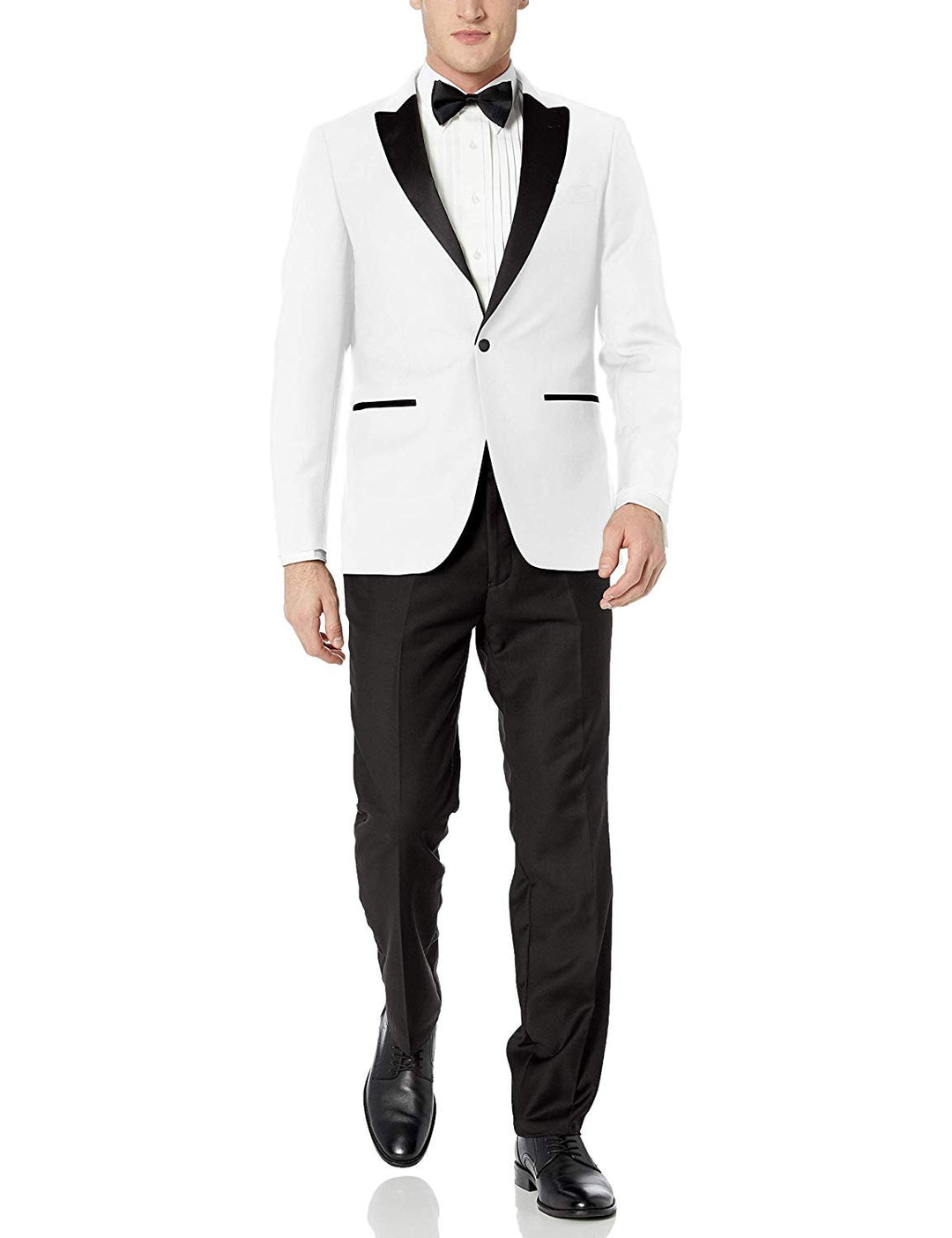 Adam Baker Men's Regular Fit Two-Piece Peak Lapel Tuxedo Suit