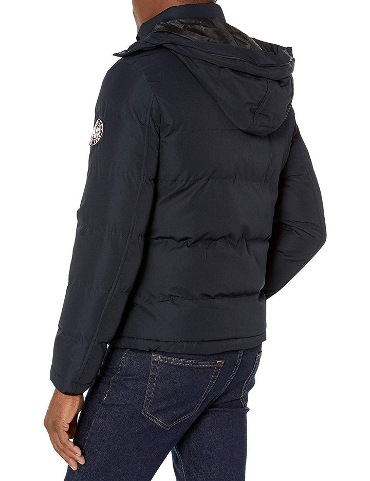 Adam Baker Men's Slim Fit Winter Worm Faux Fur Puffer Snug Coat with Removable Hood - CLEARANCE - FINAL SALE