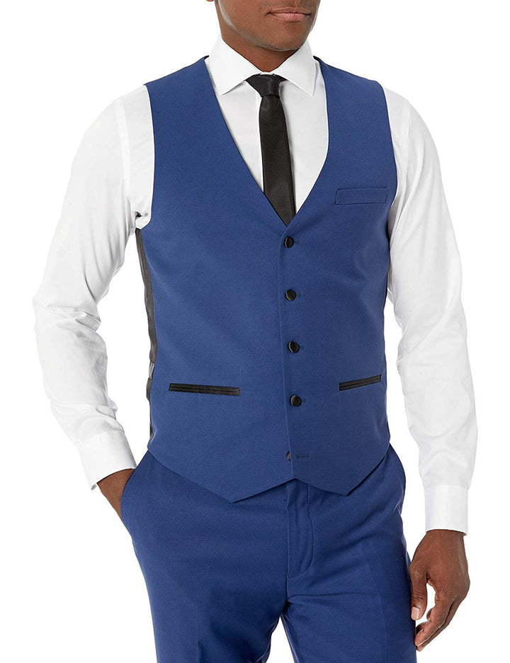 Adam Baker Men's 3-Piece Single Breasted Slim Fit 2-Button Vested Dress Suit  & Tuxedo Suit Set