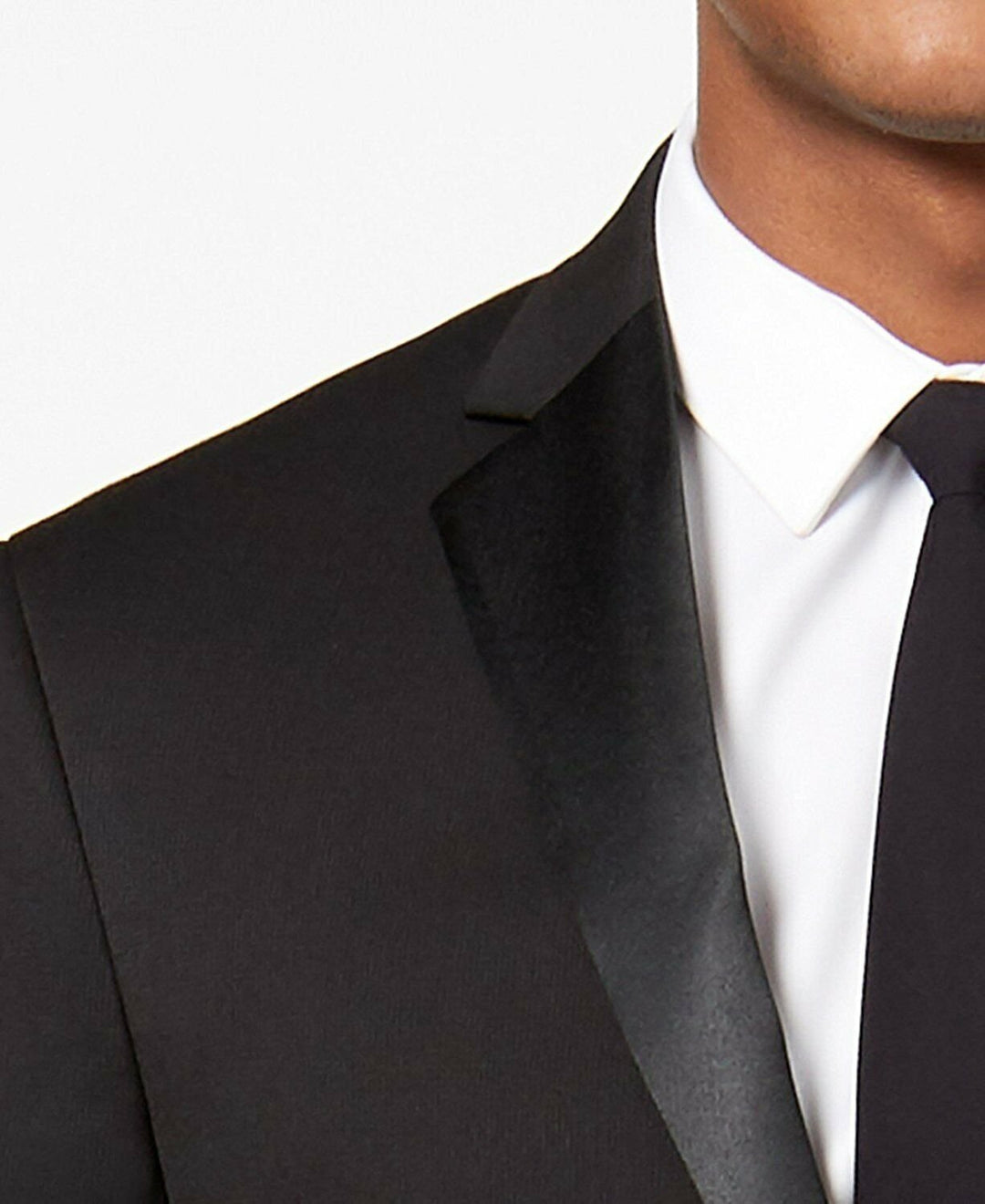 Adam Baker Men's Super 140's 100% Wool Slim Fit Two-Piece Notch Lapel Formal Tuxedo Suit - Black