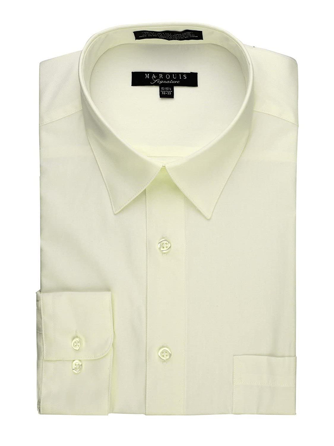 Marquis Men's Regular Fit Long Sleeve Wrinkle-Resistant Cotton Blend Solid Dress Shirt - Including Big and Tall