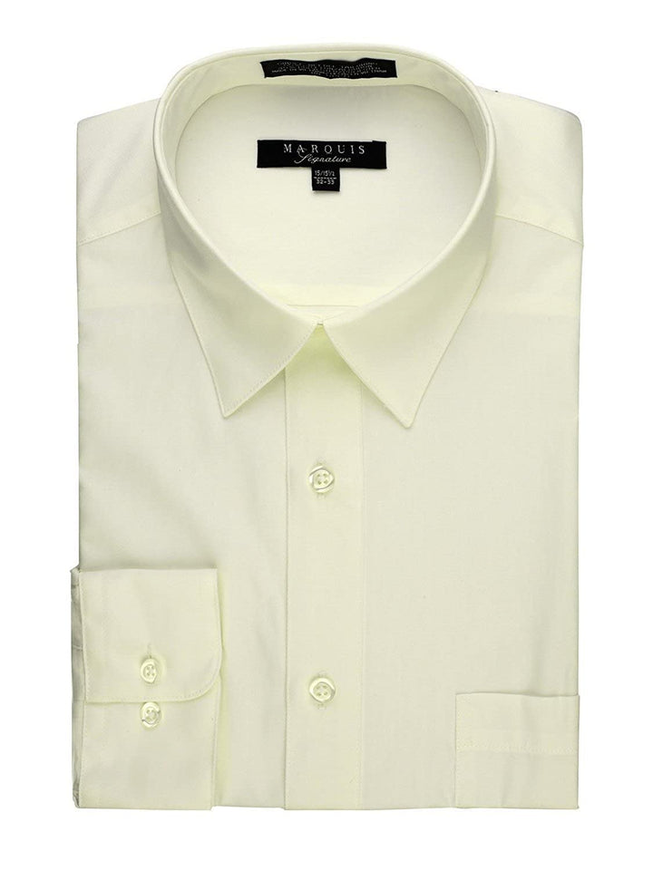 Marquis Men's Regular Fit Long Sleeve Wrinkle-Resistant Cotton Blend Solid Dress Shirt - Including Big and Tall