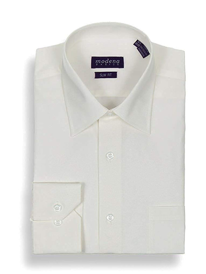 Modena Men's Extra Slim Fit Long Sleeve Solid Dress Shirt - Colors