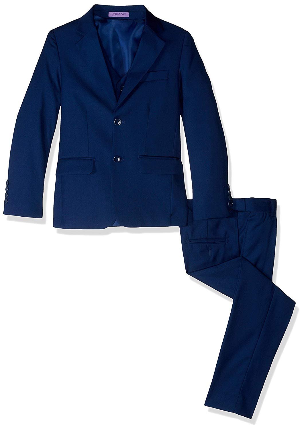 Jodano Boy's Formal 3 Piece (Jacket Vest Pants) Natural Stretch Slim Fit Dress Suit Set
