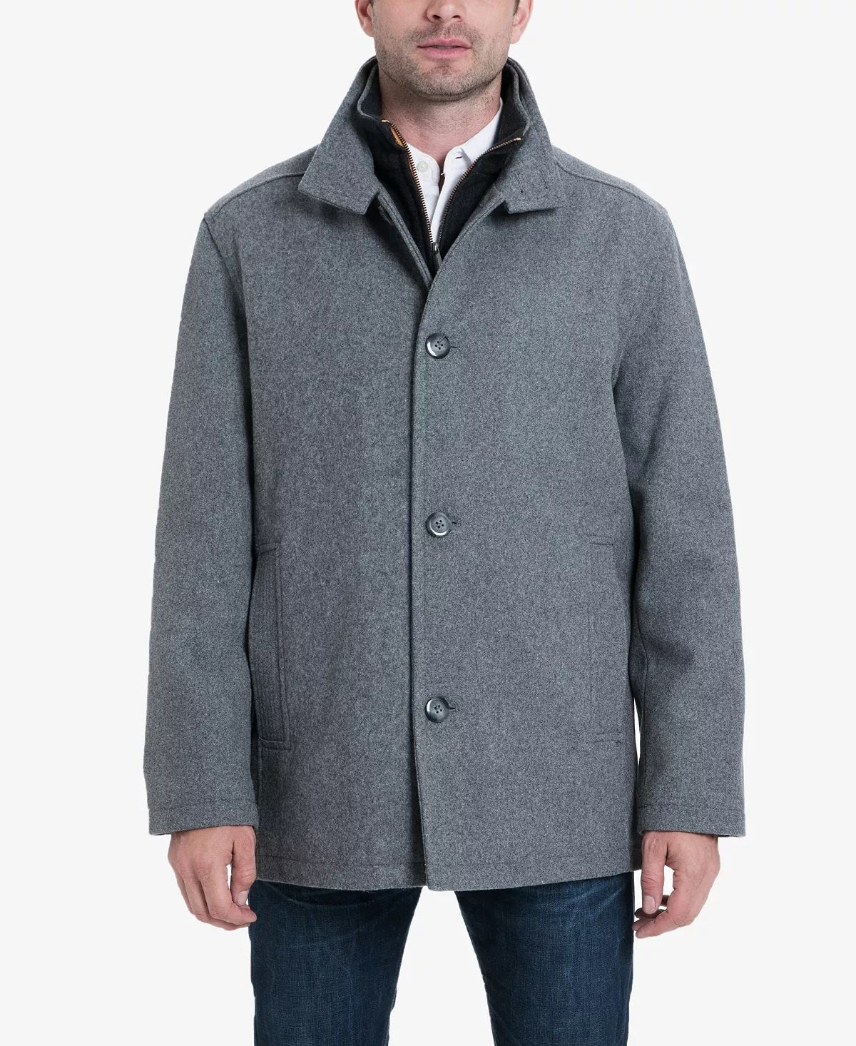 Men's wool car coat with bib best sale