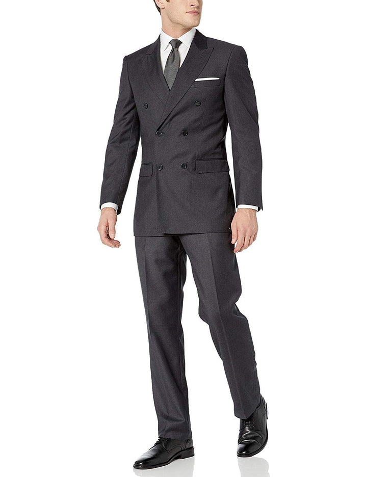 Adam Baker Men's Modern Fit Double-Breasted 2-Piece (Jacket & Pants) Suit - Colors