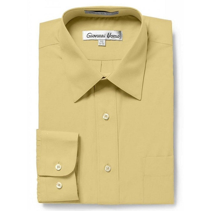 Gentlemens Collection Men's Regular &  Fit Long Sleeve Solid Dress Shirt