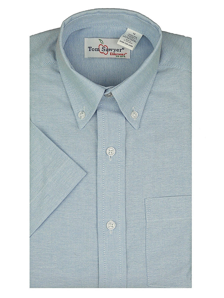 Tom Sawyer Boys' Short Sleeve Buttondown Oxford Dress Shirt (Regular & Husky Sizes)