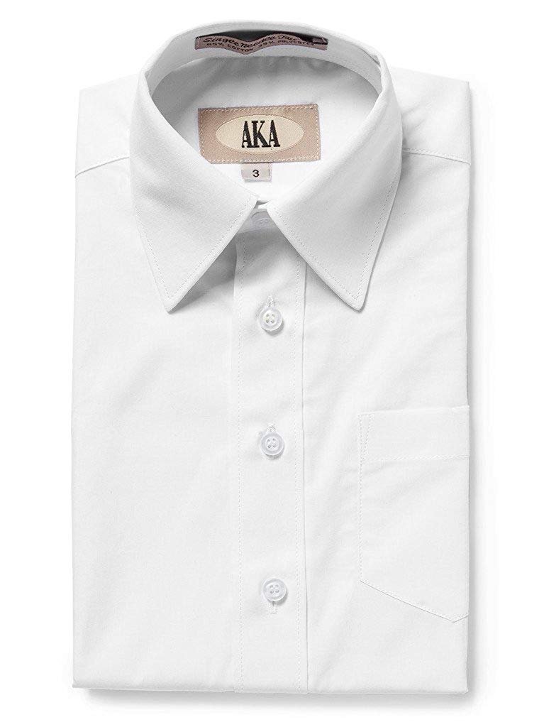 AKA Boy's 2-20 Regualr Fit Short Sleeve Solid Dress Shirt