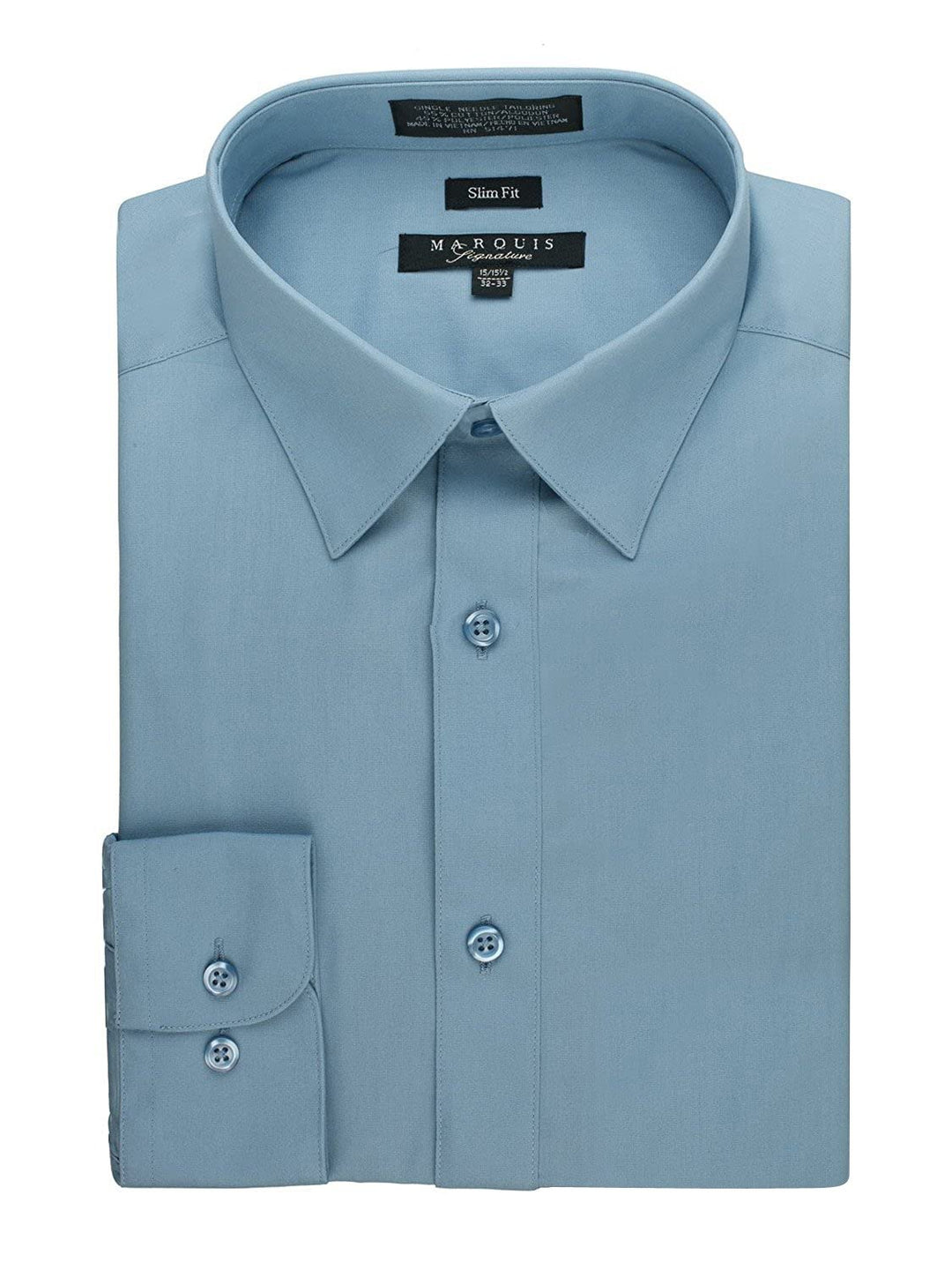 Marquis Men's Basic Slim Fit Dress Shirt Adam Baker Marquis Men's Basic Slim Fit Dress Shirt Adam Baker