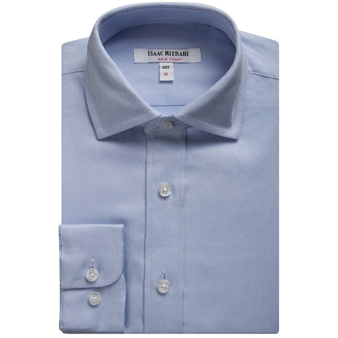 Isaac Mizrahi Boys 2-20 100% Cotton Long Sleeve Twill Dress Shirt