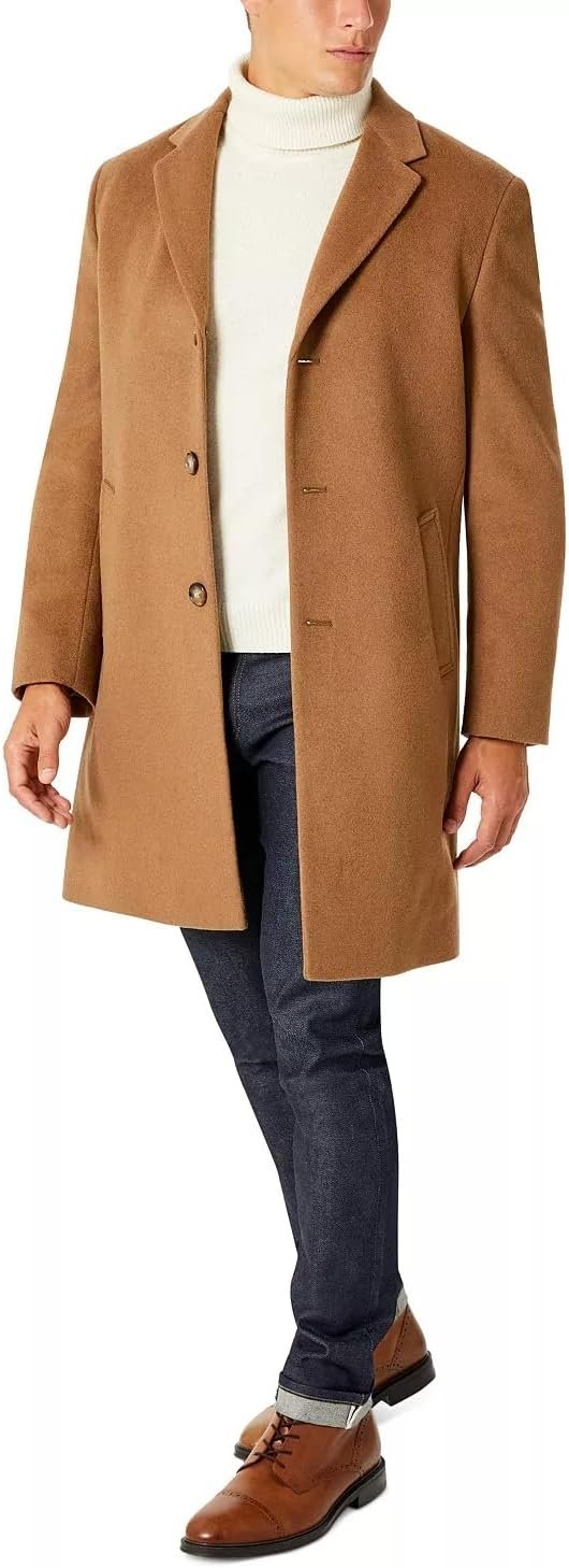 Michael Kors Men's Single Breasted Wool/Cashmere Madison Topcoat