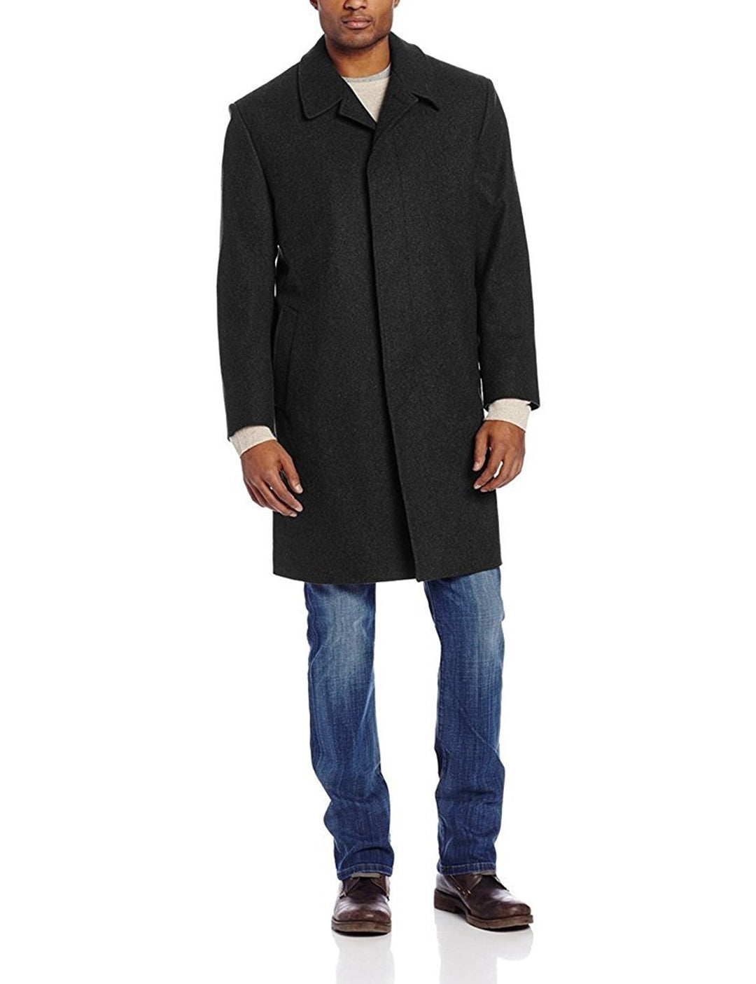 Private Label Men's Single Breasted Three Quater Length 100% Wool Topcoat - CLEARANCE - FINAL SALE