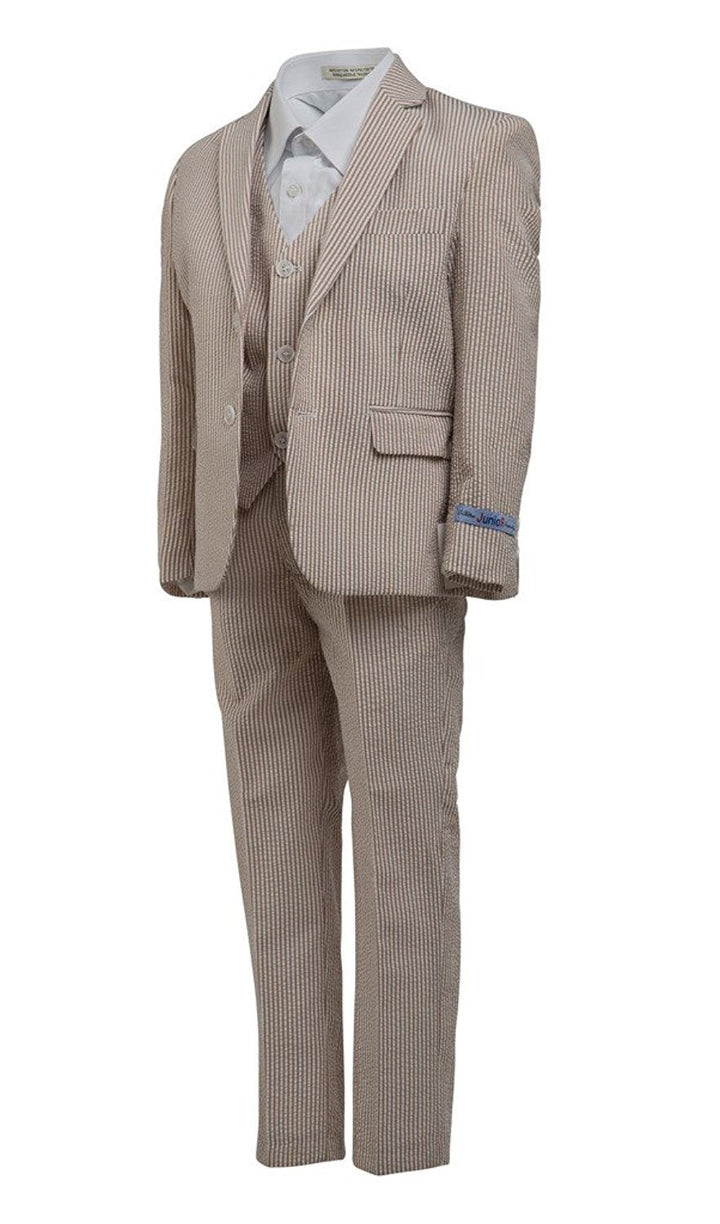 ART HOFFMAN BOY'S REGULAR FIT 3-PIECE STRIPED LINEN SUIT SET - CLEARANCE, FINAL SALE!