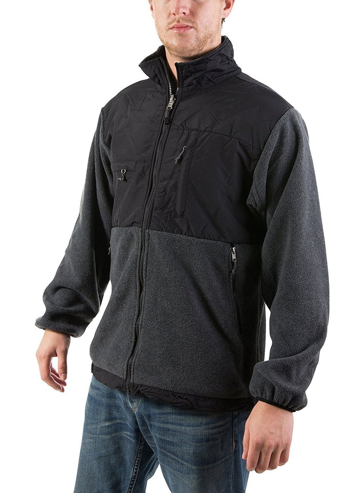 True Rock Men's Full Zip Two-Tone Performance Fleece Jacket - Colors - CLEARANCE - FINAL SALE