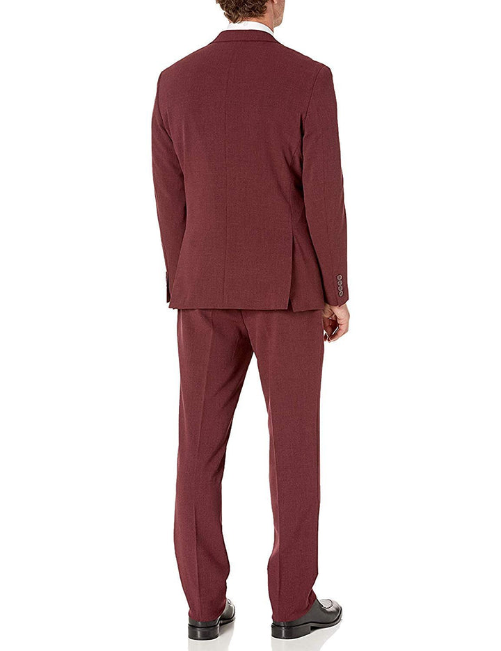 Adam Baker Men's Single Breasted Stretch Slim Fit Stretch 2-Button Vested Suit Set