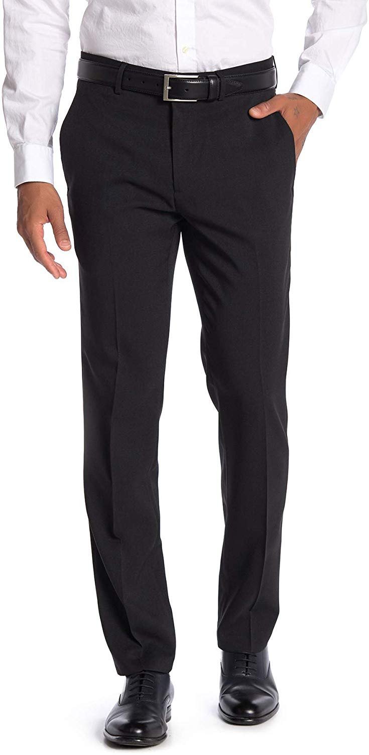 Adam Baker Men's Slim-Fit Flat-Front Dress Pants - Available in Colors