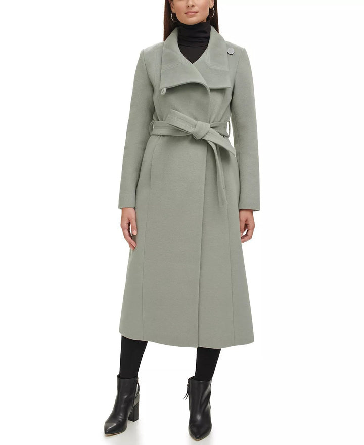 Kenneth Cole New York Women's Full Length Button Fencer Coat with Belt