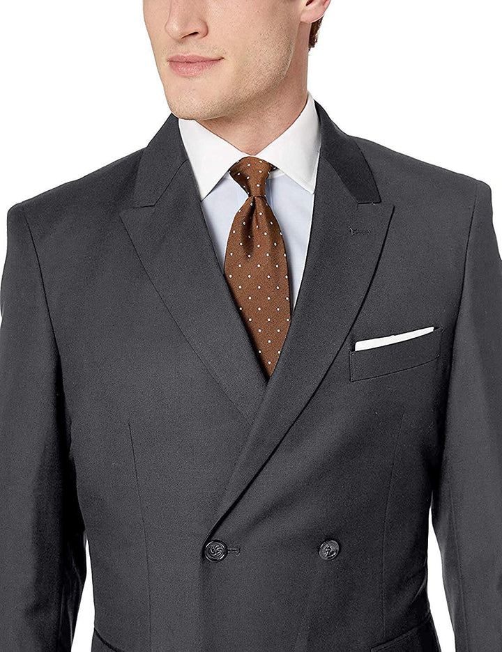 Adam Baker Men's 2-Piece Wool Blend Double Breasted Solid Dress Suit