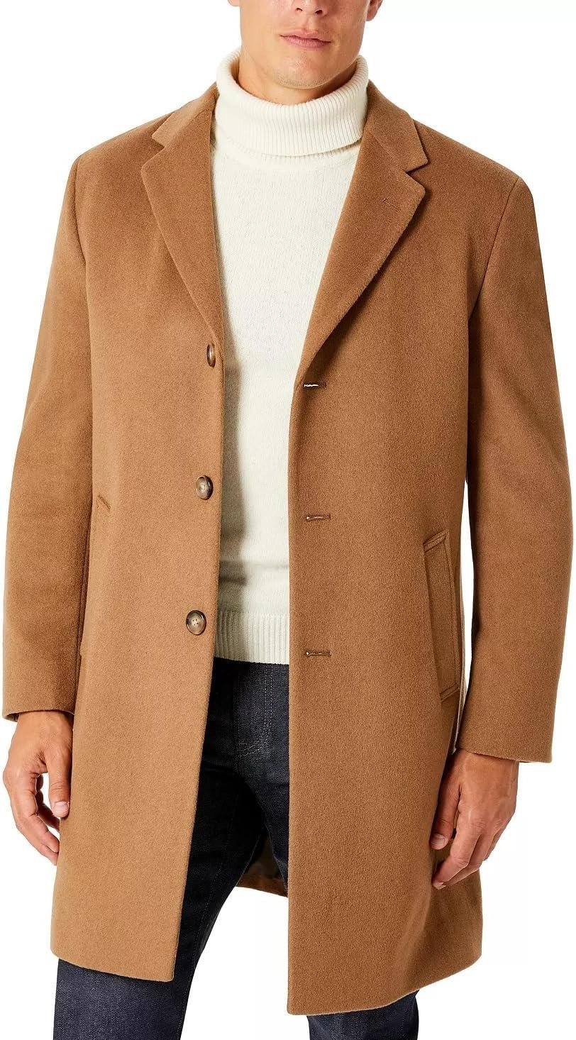 Michael Kors Men's Single Breasted Wool/Cashmere Madison Topcoat