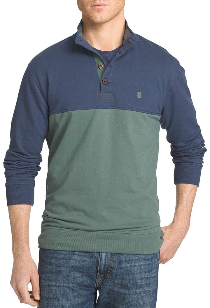 IZOD Men's Nauset Quarter Zip Colorblock Light Fleece Pullover